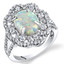 Created Opal Victorian Ring Sterling Silver Oval Cabochon 1.25 Carats Sizes 5 to 9 SR11490
