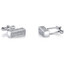 Sterling Silver Mens Bar Cufflinks with Cubic Zirconia