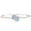 Swiss Blue Topaz Infinity Bangle Bracelet Sterling Silver Oval Shape 1 Carats SB4398