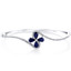 Created Blue Sapphire Petal Bangle Bracelet Sterling Silver Tear Drop 2 Carats SB4404