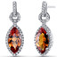 Created Padparadscha Sapphire Marquise Dangle Drop Earrings Sterling Silver 4.5 Carats SE8610