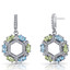 Swiss Blue Topaz and Peridot Hexagon Dangle Earrings Sterling Silver SE8614
