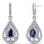 Created Blue Sapphire Chandelier Drop Earrings Sterling Silver 1 Carats SE8656