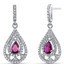 Created Ruby Chandelier Drop Earrings Sterling Silver 1 Carats SE8658