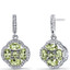 Peridot Clover Dangle Drop Earrings Sterling Silver 2.5 Carats SE8672