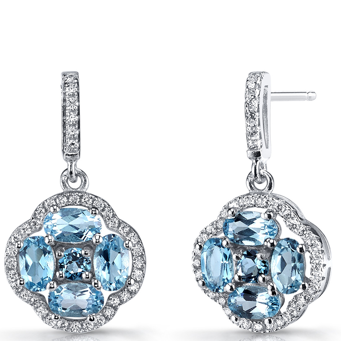 swiss blue topaz earrings sterling silver