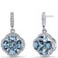 London Blue Topaz Clover Dangle Drop Earrings Sterling Silver 2.5 Carats SE8676