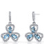 London Blue Topaz Trinity Earrings Sterling Silver 1.5 Carats SE8686
