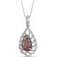 Created Black Opal Vintage Pendant Necklace Sterling Silver 2.75 Carats SP11220