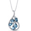 London Blue Topaz Dewdrop Pendant Necklace Sterling Silver 2.5 Carats SP11248