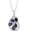 Created Blue Sapphire Dewdrop Pendant Necklace Sterling Silver 2.5 Carats SP11250