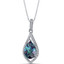 Simulated Alexandrite Teardrop Pendant Necklace Sterling Silver 3.75 Carats SP11262