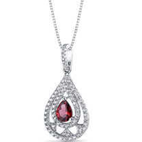 Garnet Chandelier Pendant Necklace Sterling Silver 0.75 Carats SP11268