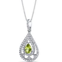 Peridot Chandelier Pendant Necklace Sterling Silver 0.75 Carats SP11270