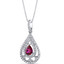 Created Ruby Chandelier Pendant Necklace Sterling Silver 1 Carats SP11278