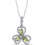 Peridot Trinity Pendant Necklace Sterling Silver 1.5 Carats SP11304