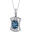 Simulated Alexandrite Art Deco Pendant Necklace Sterling Silver 3 Carats SP11312