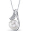 Sterling Silver 10.00mm Freshwater Cultured White Pearl Moonflower Pendant Necklace SP11330