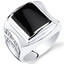 Mens Rectangle Onyx Centurion Ring Sterling Silver Sizes 8 To 13 SR11494