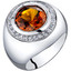 Mens 6 Carats Created Cognac Sapphire Signet Ring Sterling Silver Sizes 8 to 13 SR11524