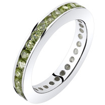 Peridot Eternity Band Ring Sterling Silver 1.00 Carats Sizes 5-9 SR11542