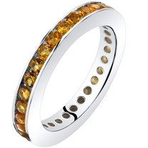 Citrine Eternity Band Ring Sterling Silver 1.00 Carats Sizes 5-9 SR11544
