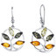 Baltic Amber Tree Dangle Earrings Sterling Silver Multiple Color SE8728