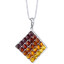 Baltic Amber Waffle Pattern Pendant Necklace Sterling Silver Multiple Color SP11348