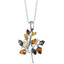 Baltic Amber Tree of Life Pendant Necklace Sterling Silver Multiple Color SP11358