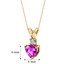 14 Karat Yellow Gold Heart Shape 1.00 Carats Created Pink Sapphire Diamond Pendant P9652