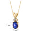 14 Karat Yellow Gold Oval Shape 1.00 Carats Created Blue Sapphire Diamond Pendant P9676