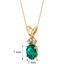 14 Karat Yellow Gold Oval Shape 0.75 Carats Created Emerald Diamond Pendant P9682