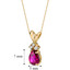 14 Karat Yellow Gold Pear Shape 1.00 Carats Created Ruby Diamond Pendant P9702