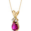 14 Karat Yellow Gold Pear Shape 1.00 Carats Created Ruby Diamond Pendant P9702