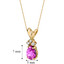 14 Karat Yellow Gold Pear Shape 1.00 Carats Created Pink Sapphire Diamond Pendant P9706