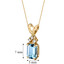 14 Karat Yellow Gold Emerald Cut 1.00 Carats Aquamarine Diamond Pendant P9712