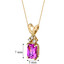 14 Karat Yellow Gold Radiant Cut 1.25 Carats Created Pink Sapphire Diamond Pendant P9732