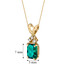 14 Karat Yellow Gold Radiant Cut 1.00 Carats Created Emerald Diamond Pendant P9736