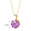 14 Karat Yellow Gold Round Cut 2.50 Carats Created Pink Sapphire Pendant P9756