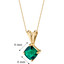 14 Karat Yellow Gold Cushion Cut 0.75 Carats Created Emerald Pendant P9806