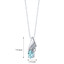 Aquamarine Angel Wing Pendant Necklace Sterling Silver 1.25 carats SP11360