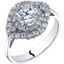 14k White Gold Peora Simulated Diamond Engagement Ring 1.00 Carat Center Cluster Style Sizes 4-10,