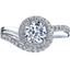 14k White Gold Peora Simulated Diamond Engagement Ring 1.00 Carat Center Bypass Style Sizes 4-10