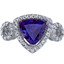 14K White Gold Created Sapphire Ring Trillion Cut 2.50 Carats Sizes 5-9