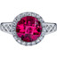 14K White Gold Created Ruby Galleria Ring 2.50 Carats Sizes 5-9