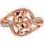 14K Rose Gold Two Stone Morganite Ring Pear Shape 1.50 Carats Sizes 5-9