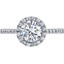14K White Gold Halo Engagement Ring and Wedding Band Bridal Set Sizes 4-10