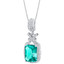 Simulated Paraiba Tourmaline Sterling Silver Glam Pendant Necklace