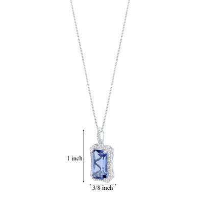 Simulated Tanzanite Sterling Silver Celestial Pendant Necklace