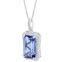 Simulated Tanzanite Sterling Silver Celestial Pendant Necklace